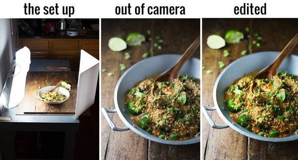 Set up of food photography.
