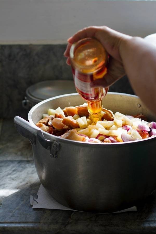 Filipino Humba in a pot.