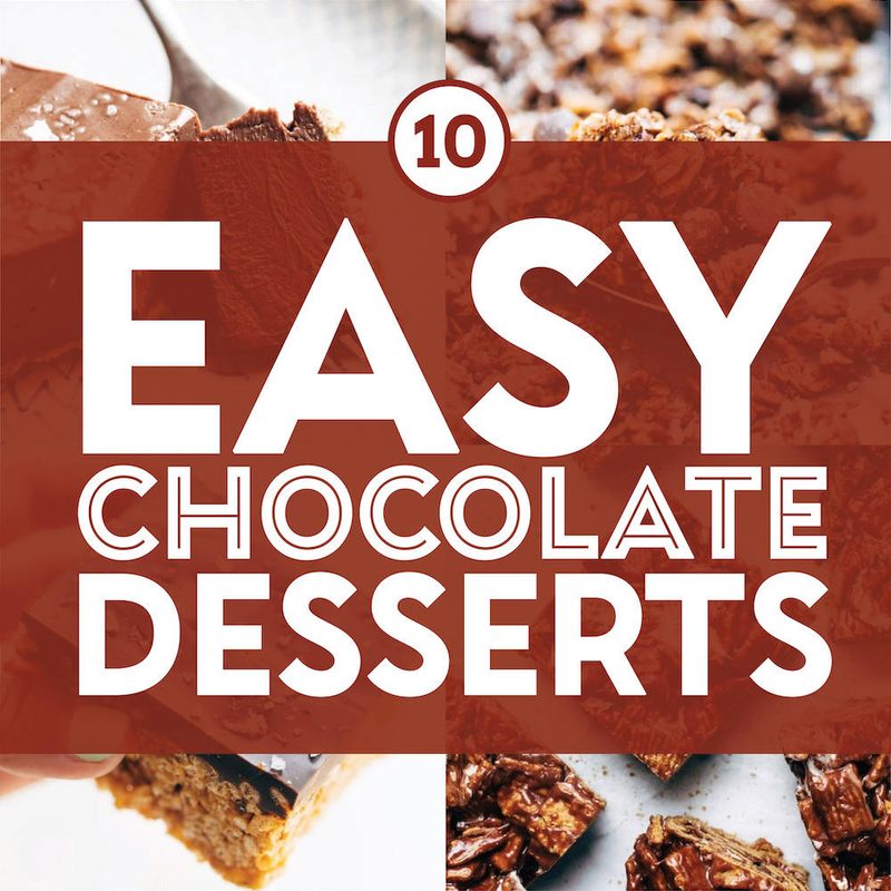 Easy chocolate desserts in a collage.