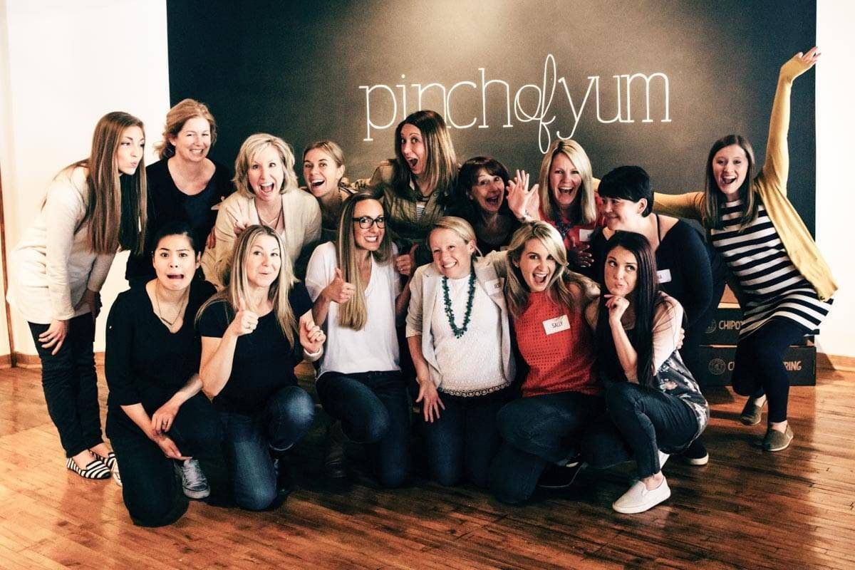 Women making silly faces at the camera.