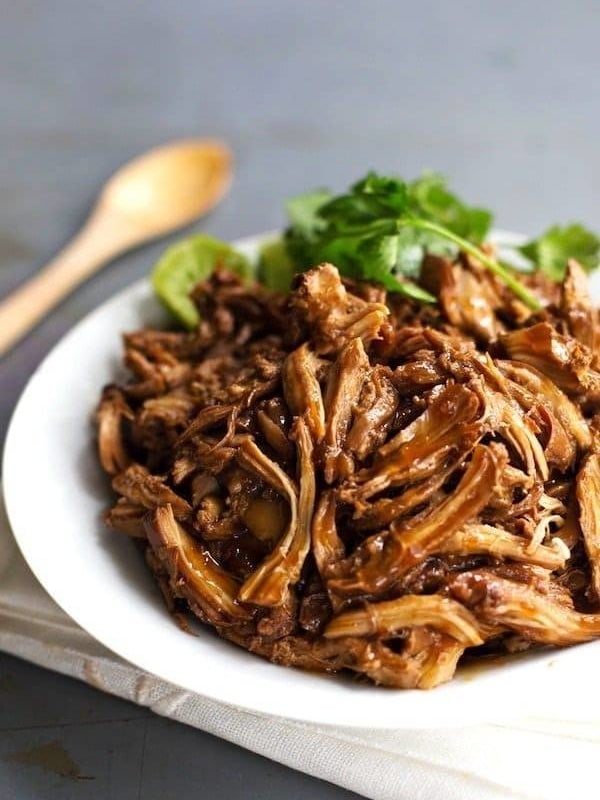 Honey Glazed Crockpot Chicken Adobo - simple pantry ingredients, hardly any hands-on time, 200 calories. | https://bio-research.report