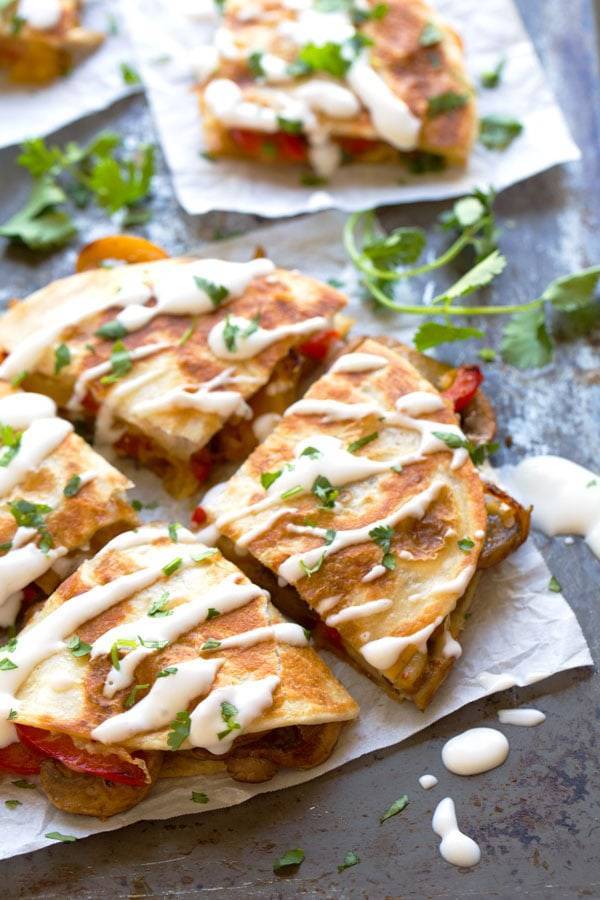 Smoked Gouda Mushroom Quesadillas.