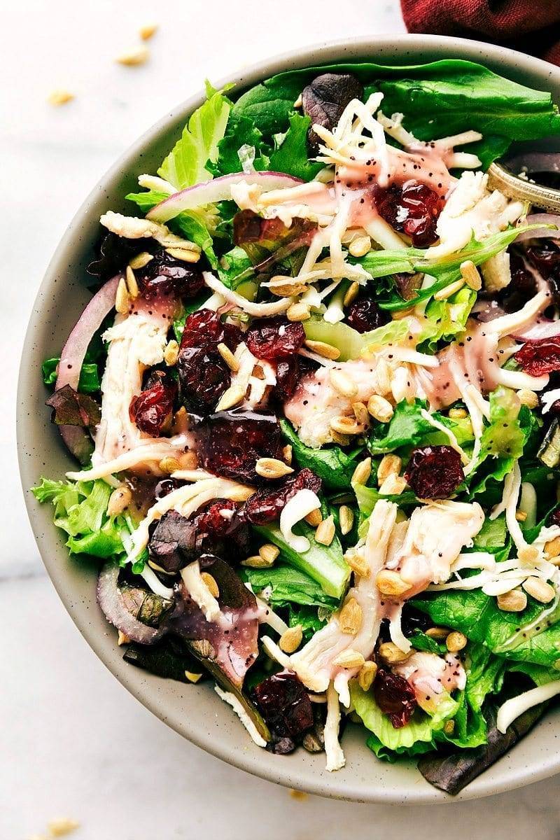 Turkey Cranberry Salad in a bowl
